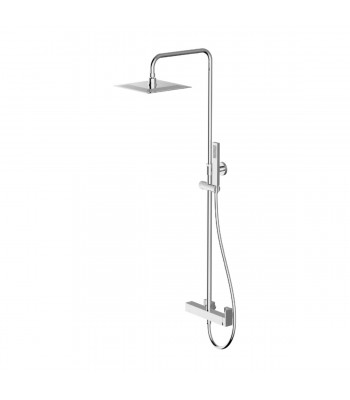 External single lever shower  mixer with shower column,  inox shower head  200x200 mm